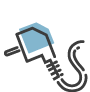 Darstellung von einem Stromstecker in Form eines Icons