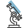 Darstellung von einem Mikroskop in Form eines Icons